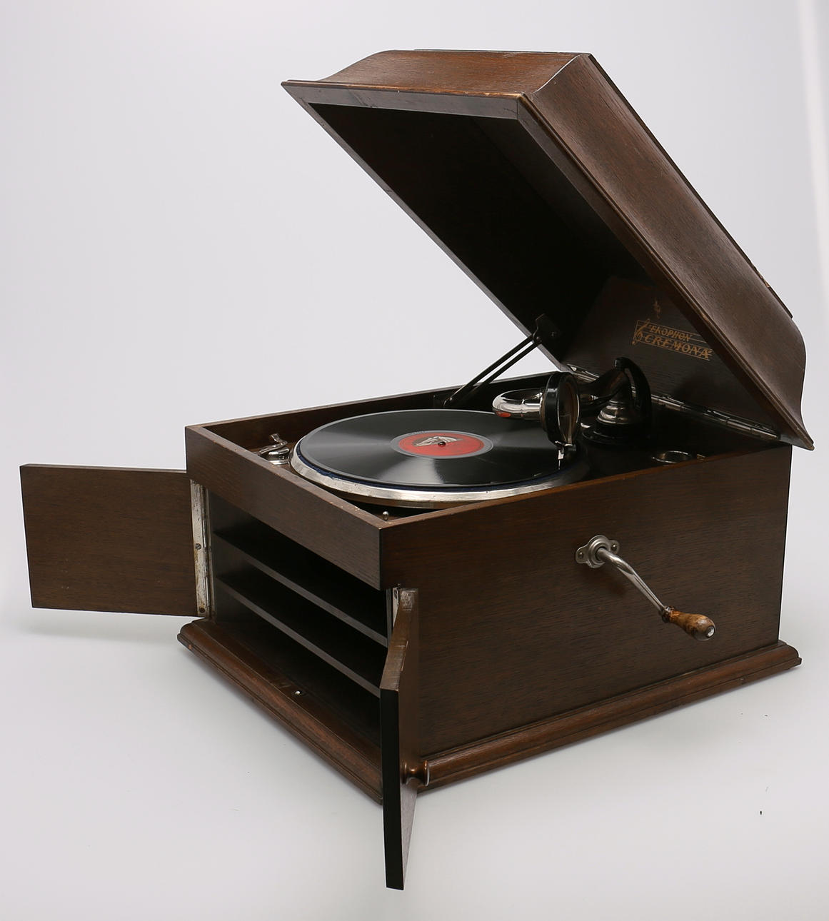 RESEGRAMMOFON i ekfanér. Ekophone Cremona, 1920-tal.