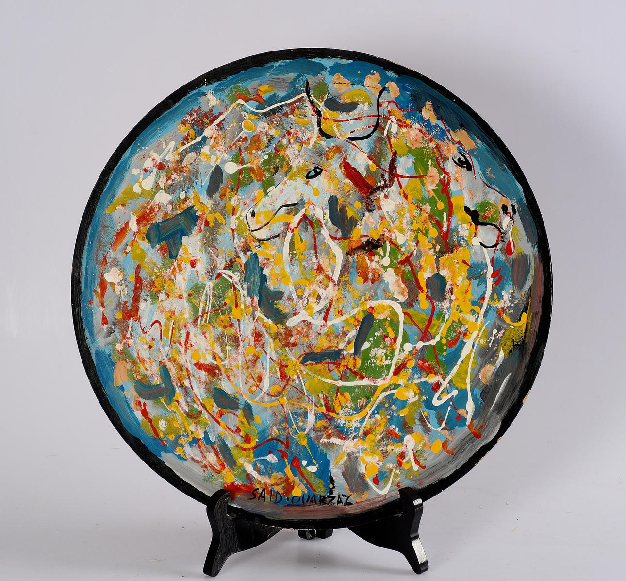 SAID OUARZAZ. Oil on Board.