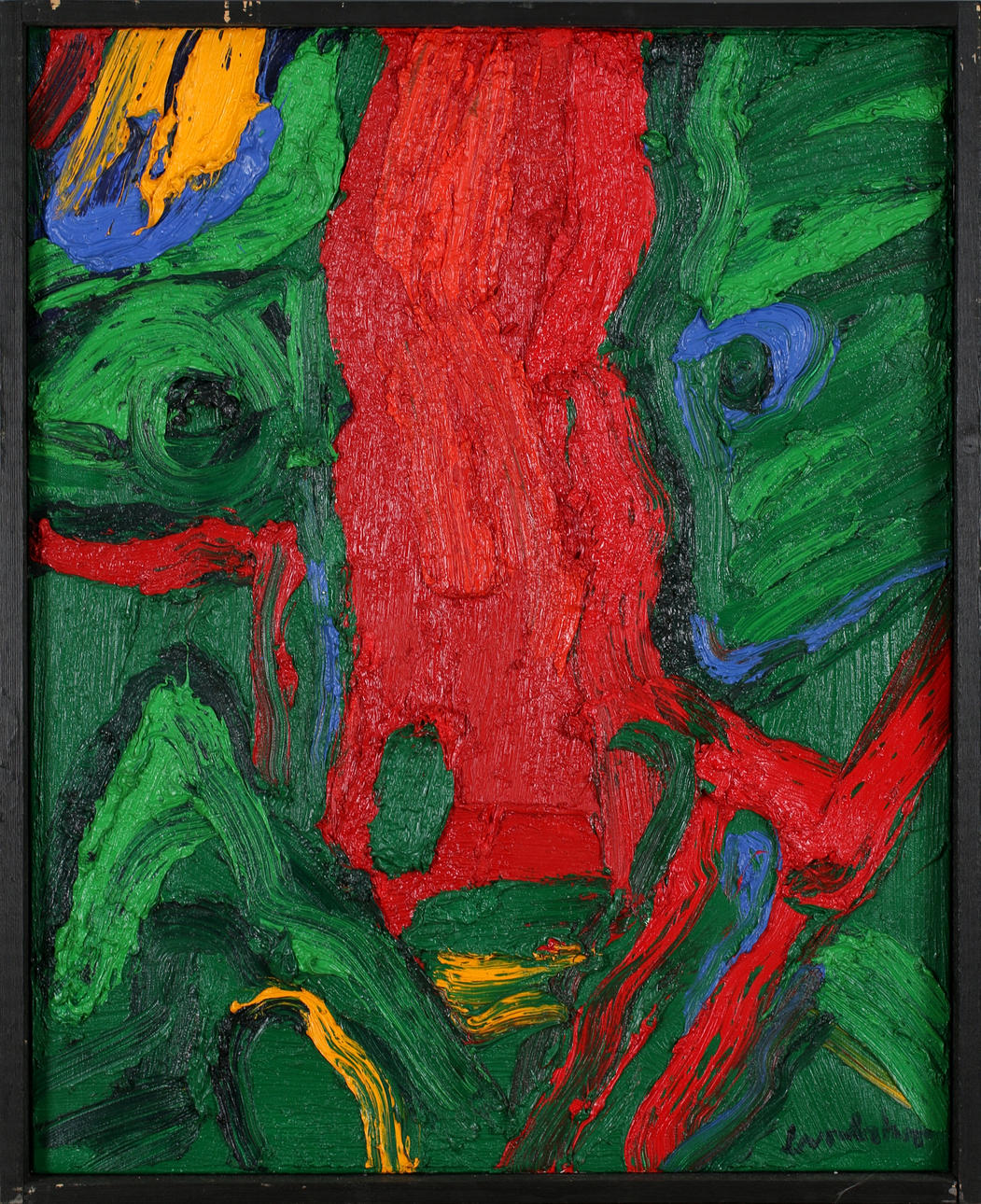 BENGT LINDSTRÖM. Face, oil on canvas, signed.