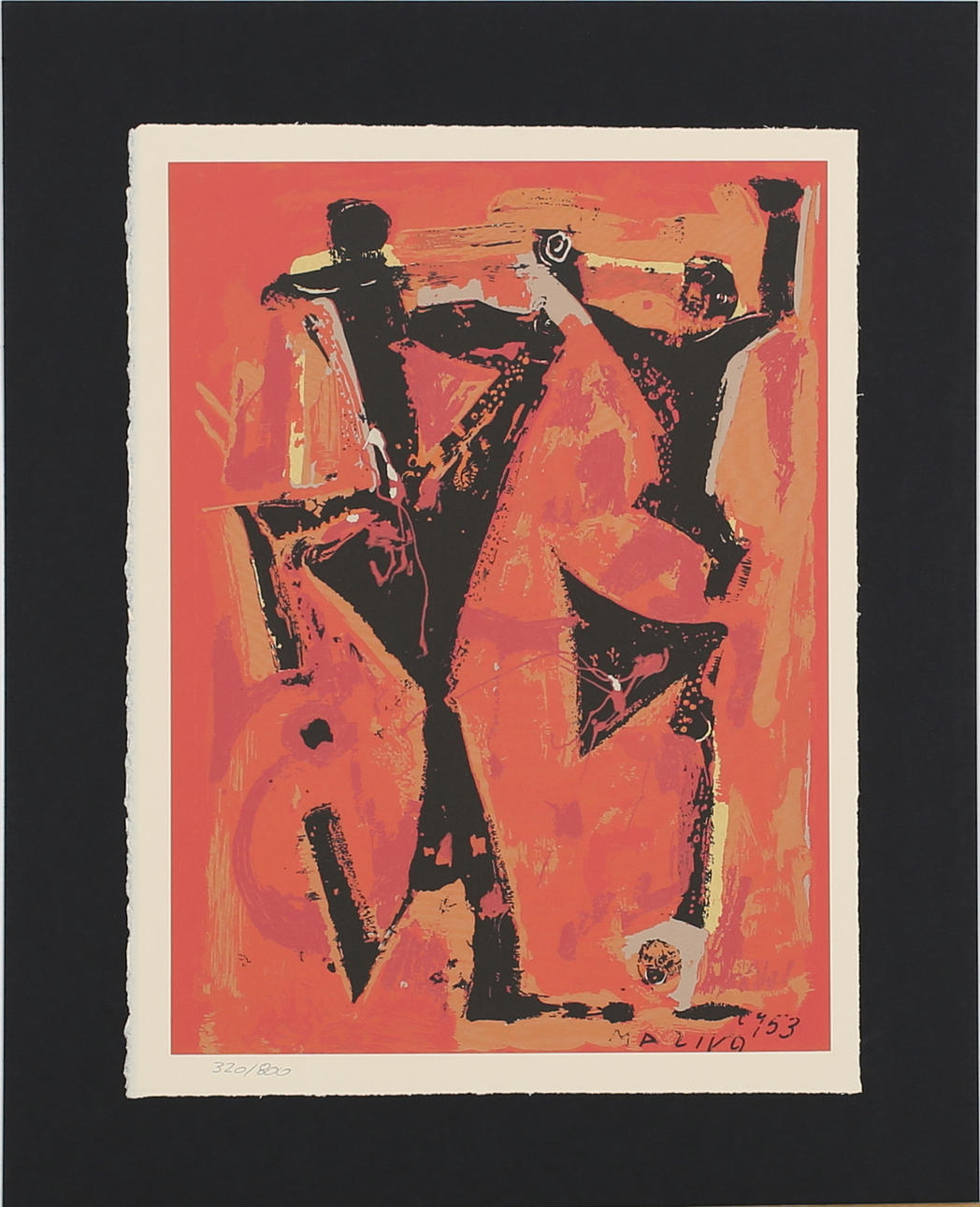 MARINO MARINI. EFTER. "Figure Colotate" Färgserigrafi. Signerad Marino och daterad 1953 i trycket.