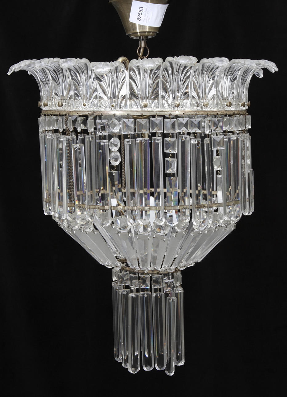 TAKLAMPA med prismor 1920-30-tal.