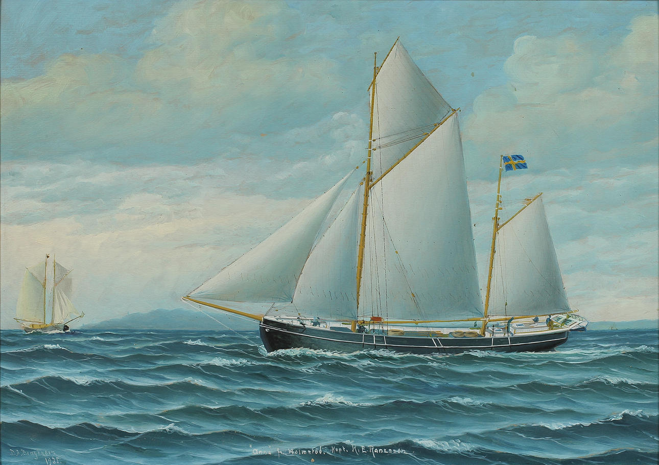 BROR EDVIN BENGTSSON. Olja på pannå, signerad och daterad 1935.