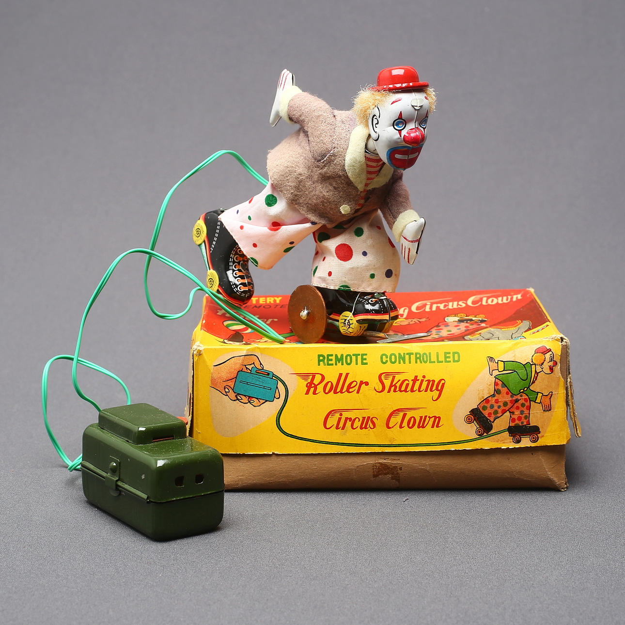 TPS Roller Skating Circus Clown in original box, battery.