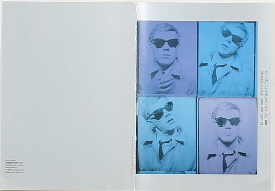 ANDY WARHOL. EFTER. Vernissagekort. "Warhol Retrospective 1990. Centre Georges Pompidou" Offsettryck. Osignerad.