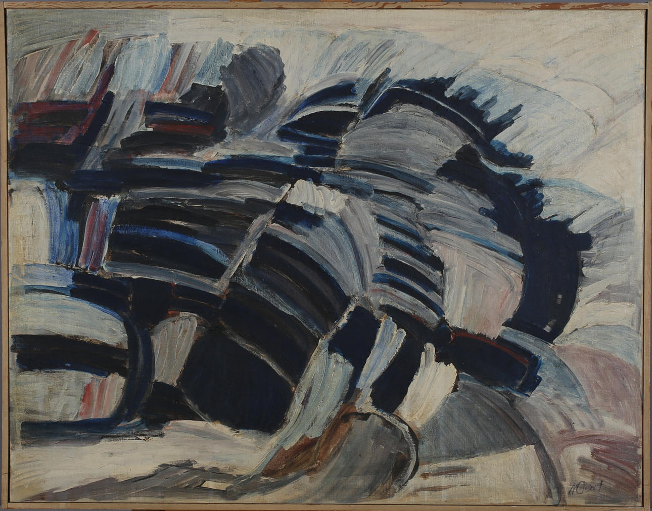 NIKOLAI OAD. Komposition. Olja på duk. Signerad N Oad.