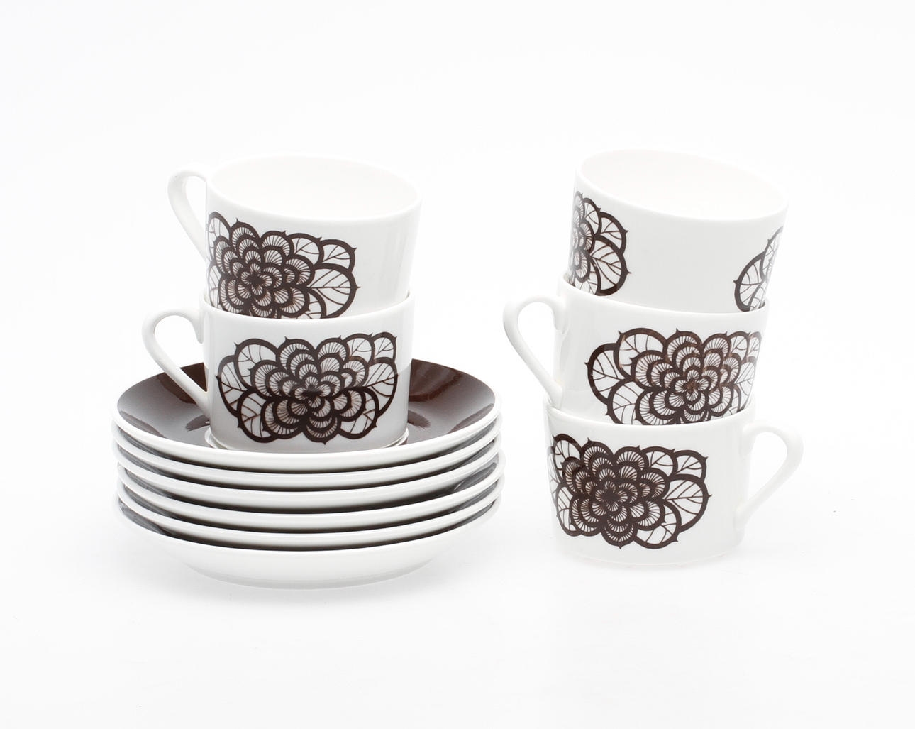 KAFFEGODS, 5 delar, "Rosenbrun", Gustavsberg.