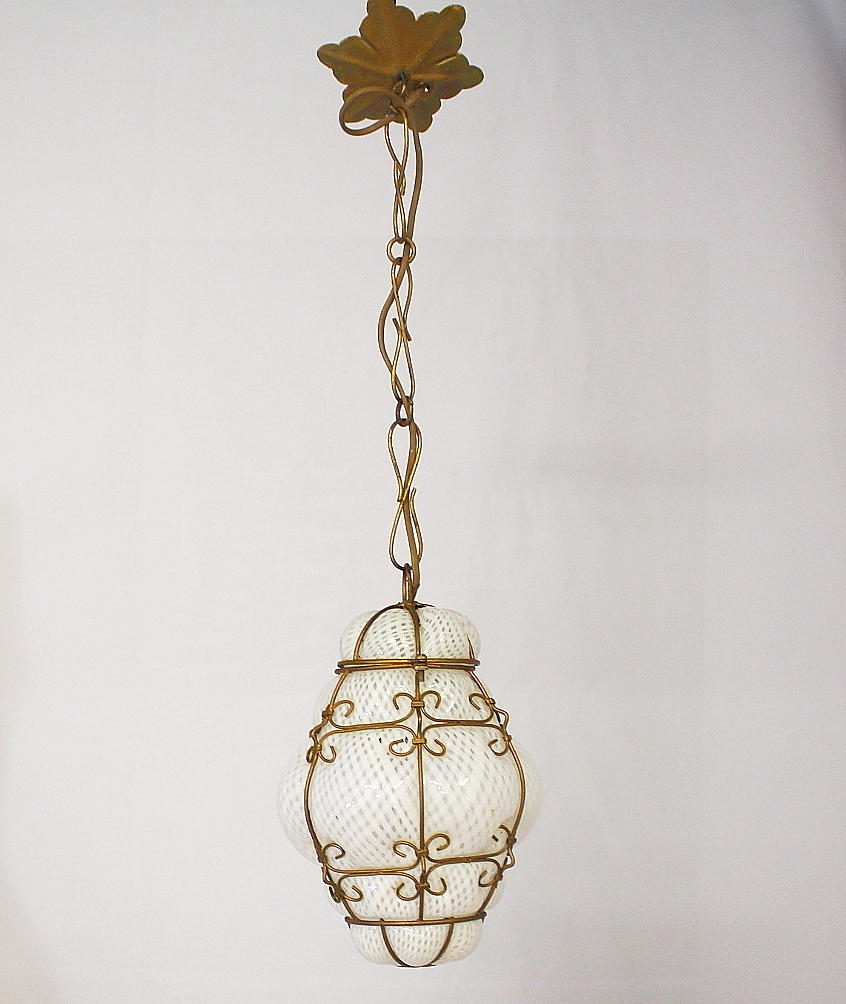 CEILING LAMP glass, metal Murano, 1950s.