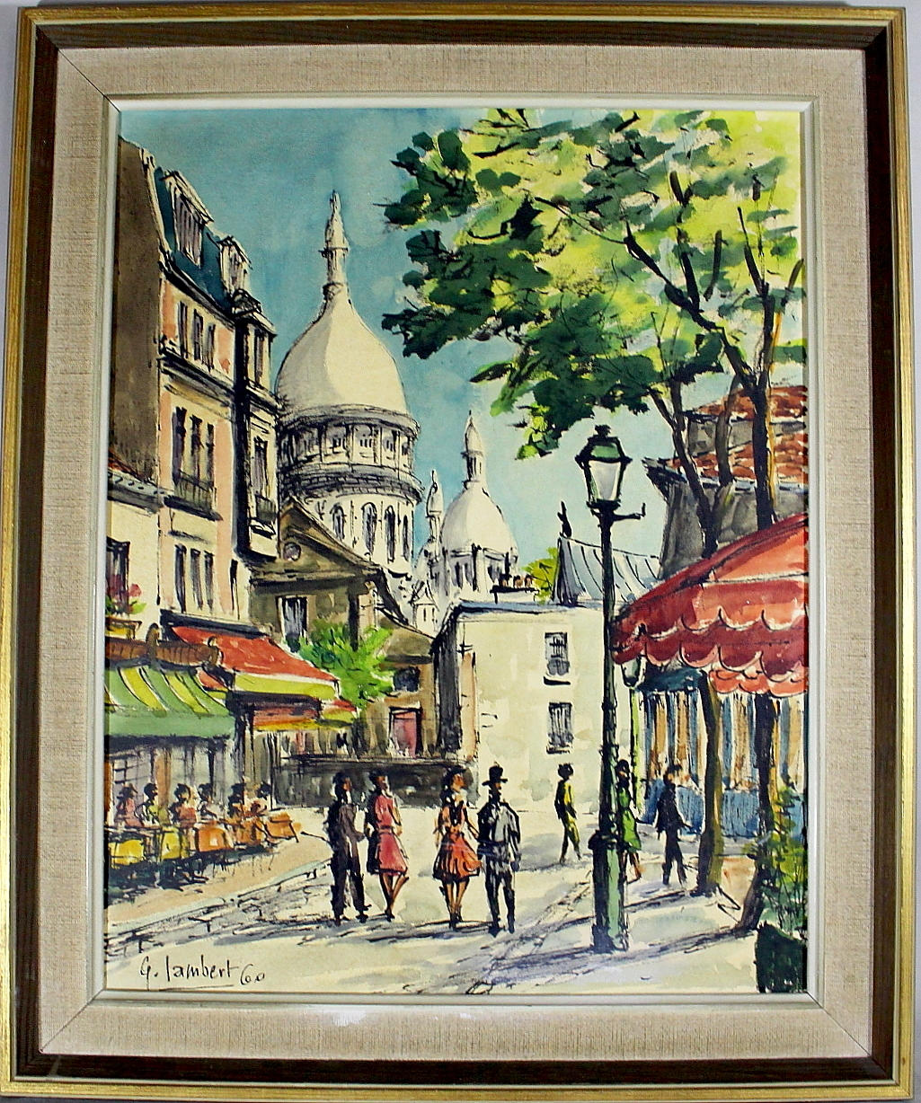 GEORGES LAMBERT. Watercolor, Old Paris sig/dated 60.