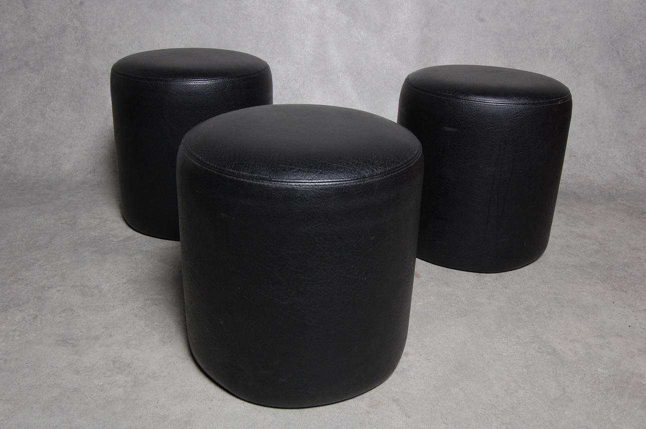 PUFFAR/ PALLAR, 3 st, konstläder.