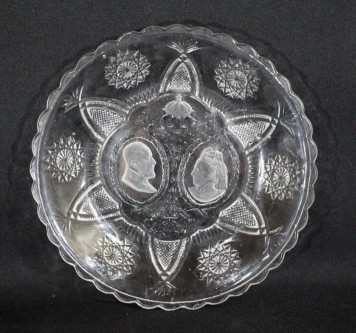 PLATE, glass, Oskar den II & Sofia.