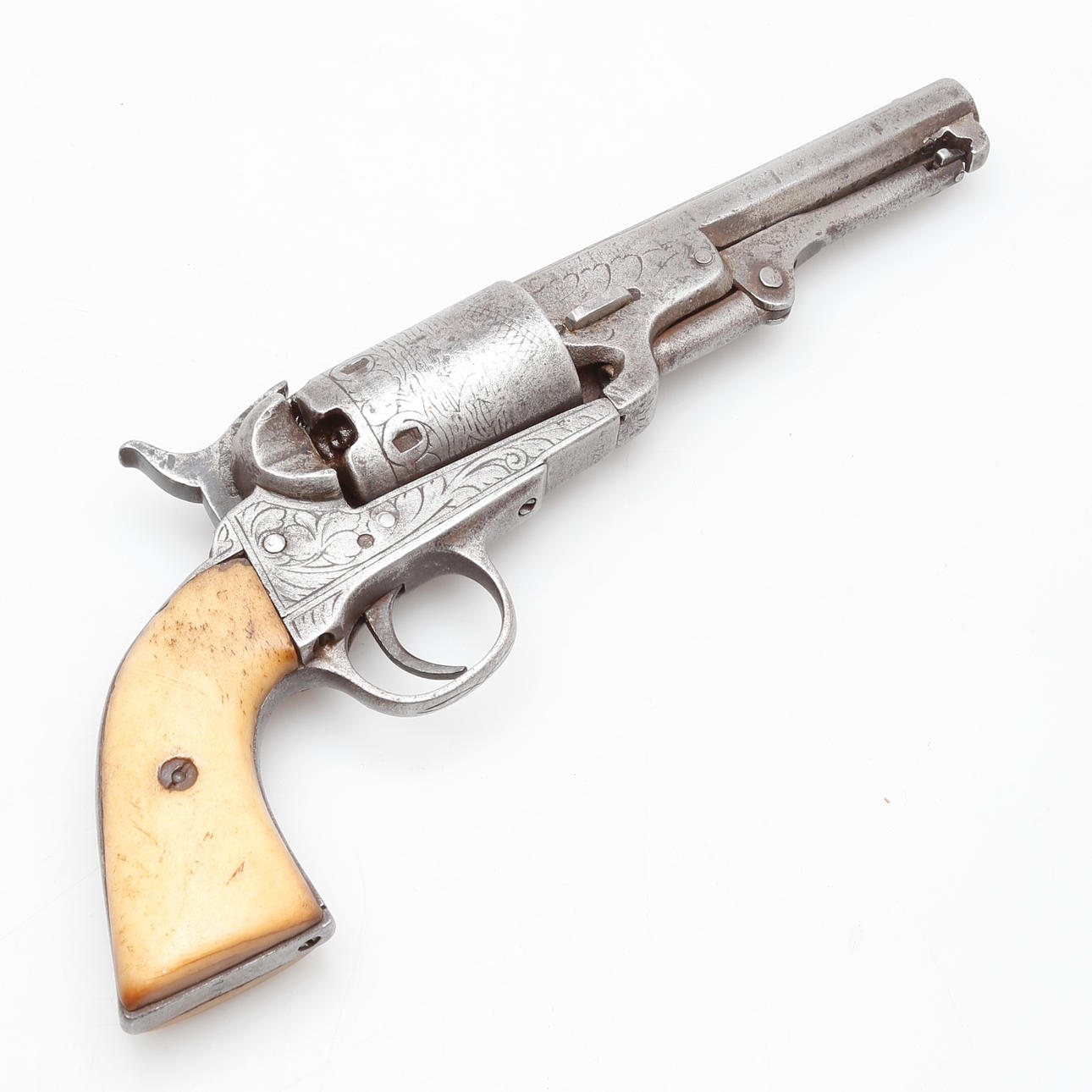 BLOCK LOCK REVOLVER, 19th century, Belgium.