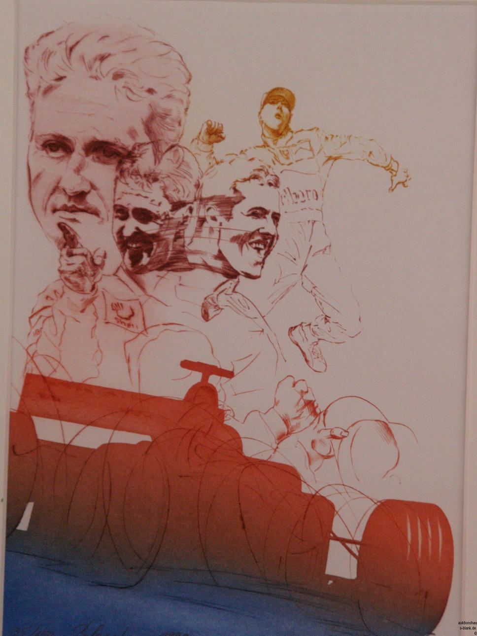 HANS BORCHERT. MICHAEL SCHUHMACHER, FARBLITHOGRAFIE.