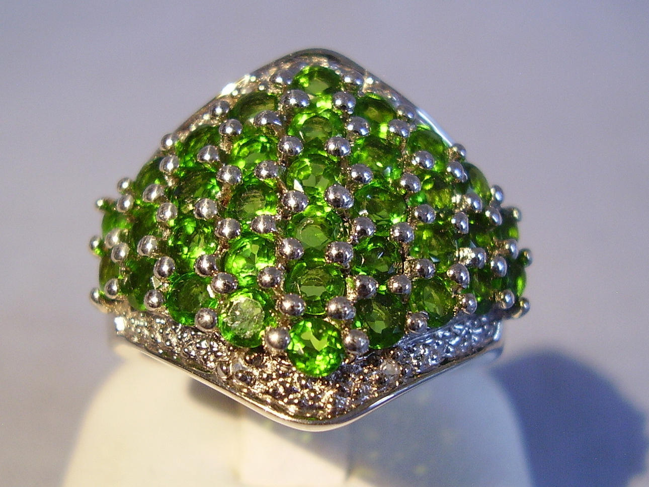 CHROMDIOPSID RING SILBER 925.