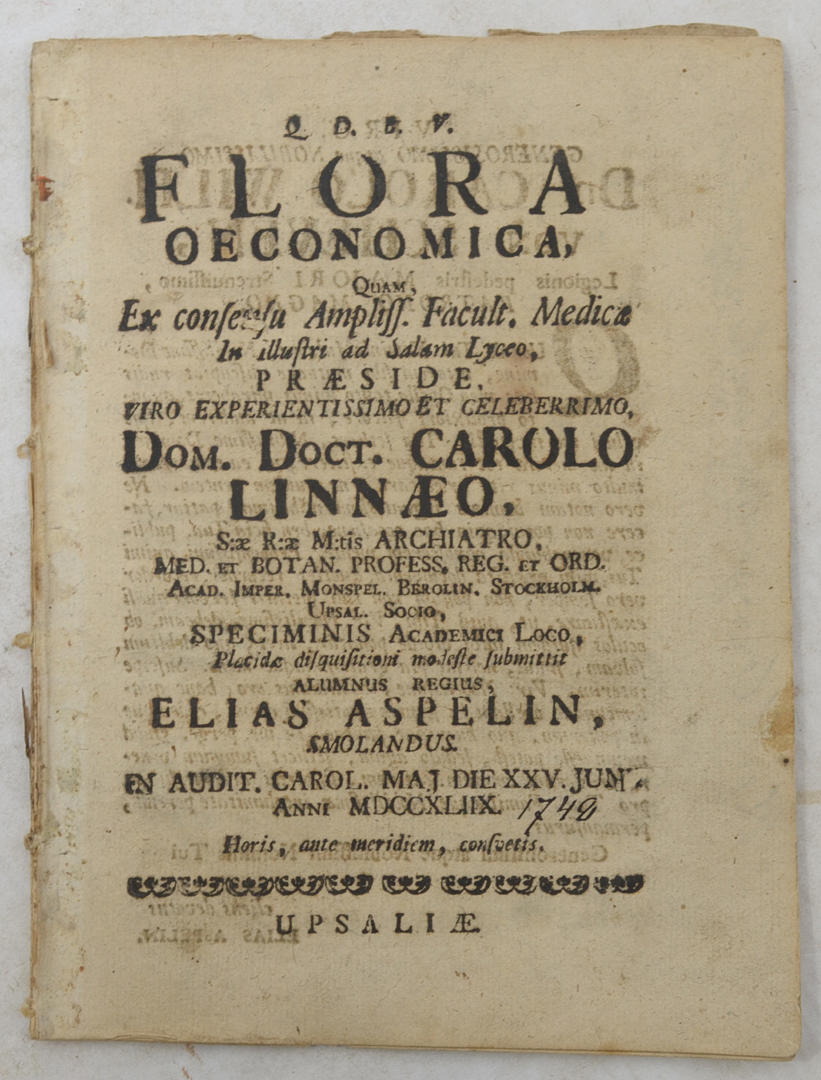 LINNÉ, CARL V & ASPELIN, E. Flora oeconomica.