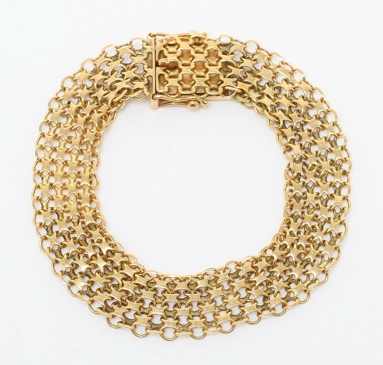 ARMBAND, 18k guld, stmpl GK Stockholm 1966. Vikt 17,0 gram.