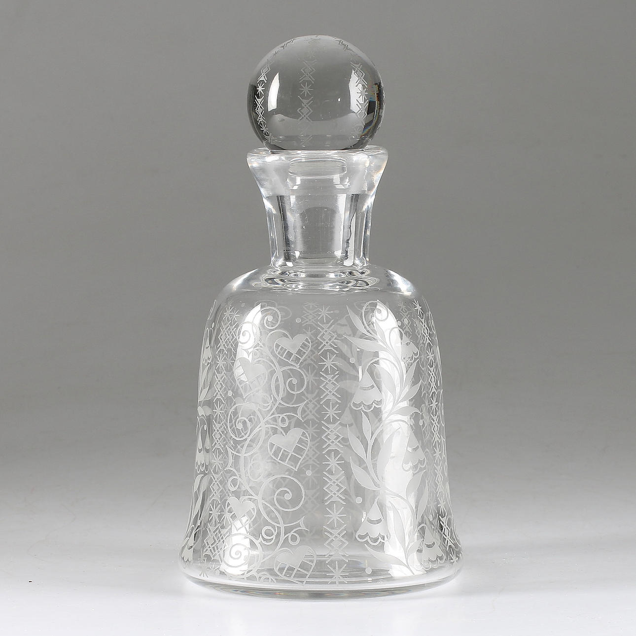 KARAFFE mit STOPPER, Glas, Baccarat, Frankreich. 18 / 1900.
