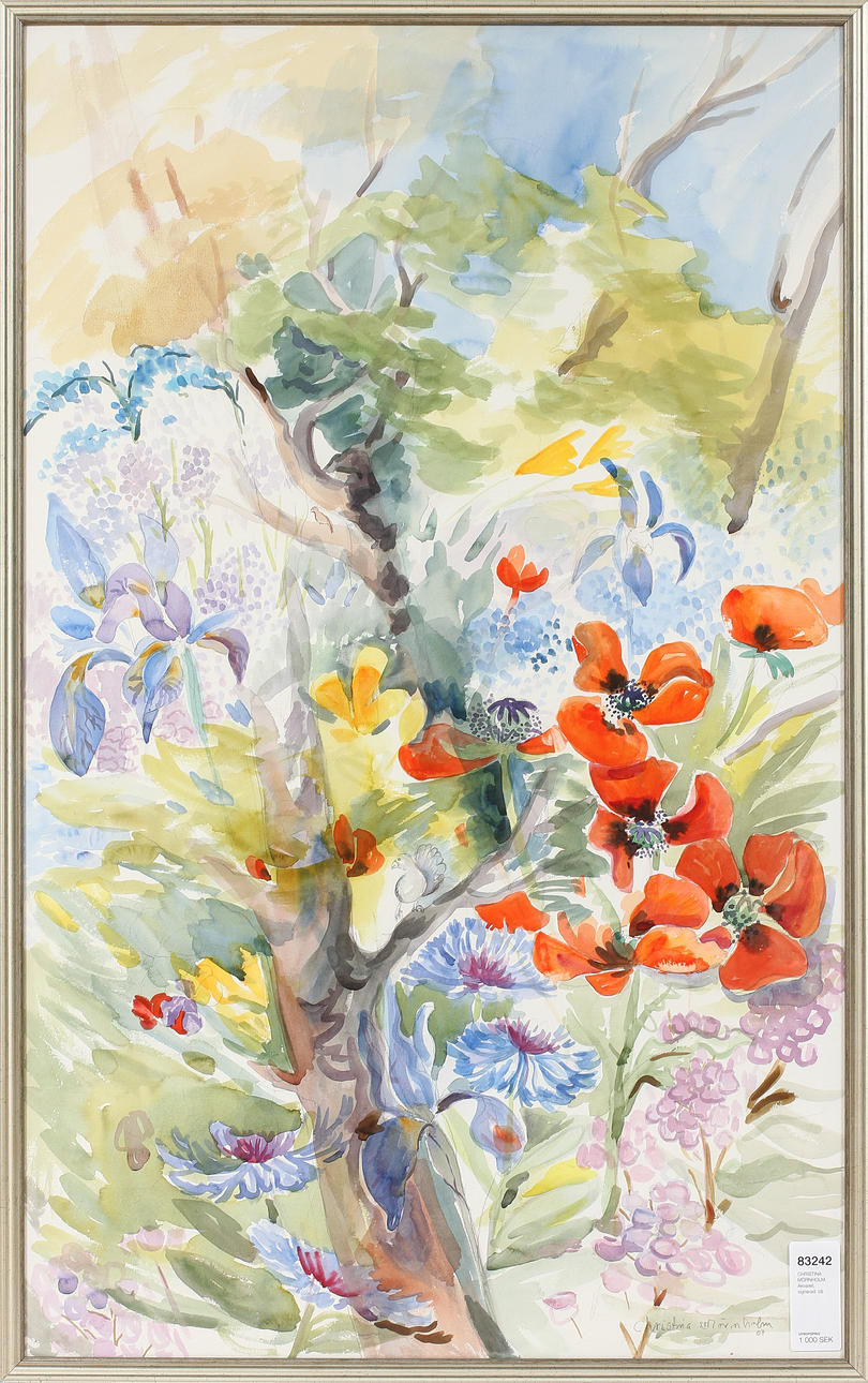 CHRISTINA MÖRNHOLM. Akvarell, signerad.