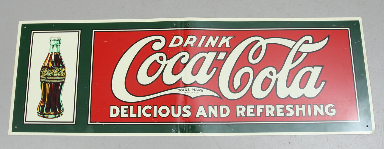 PLÅTSKYLT, Coca-Cola.