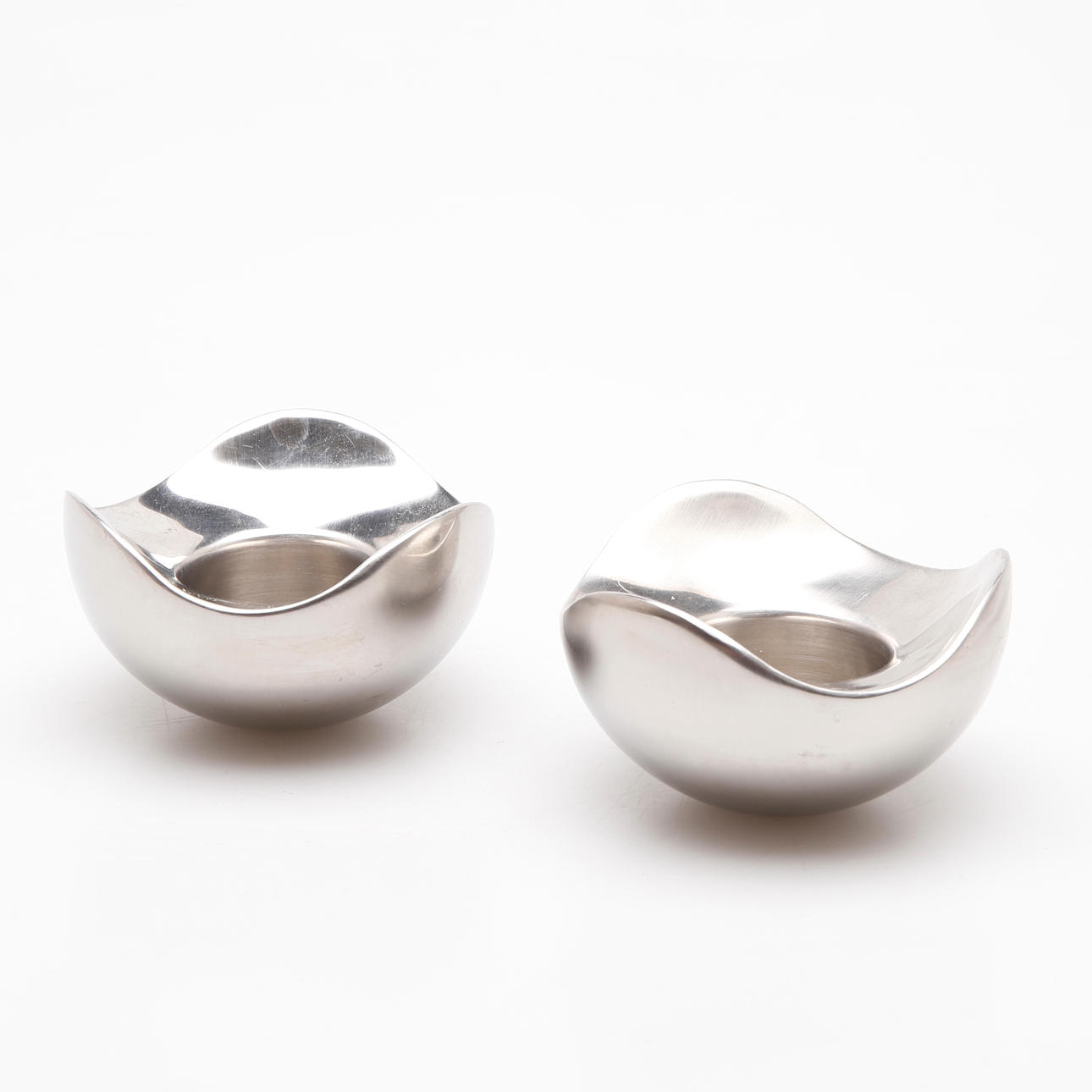 Et par lysestager, Bloom, rustfrit stål, Georg Jensen.