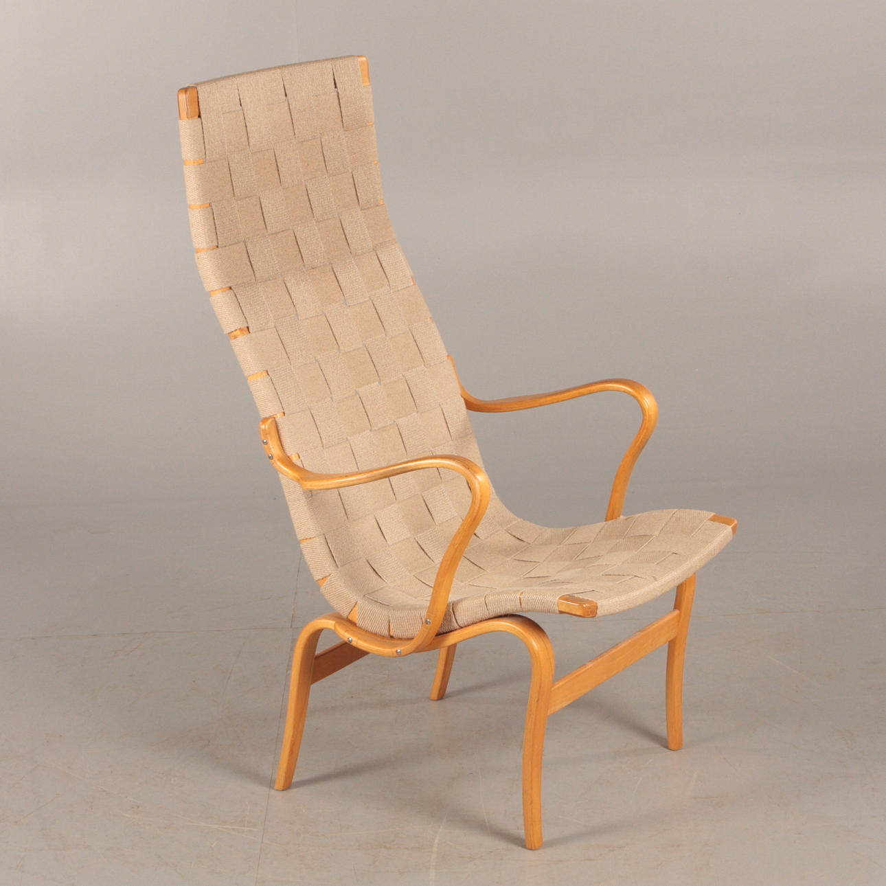 FÅTÖLJ, "Eva hög", Bruno Mathsson.