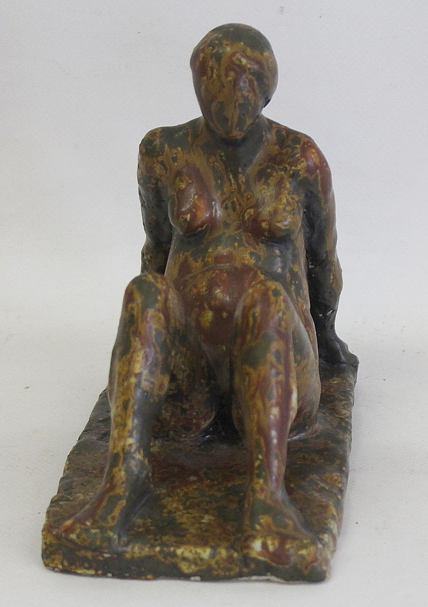 GÖSTA MILLBERG. figur, stentøj, gravid kvinde.