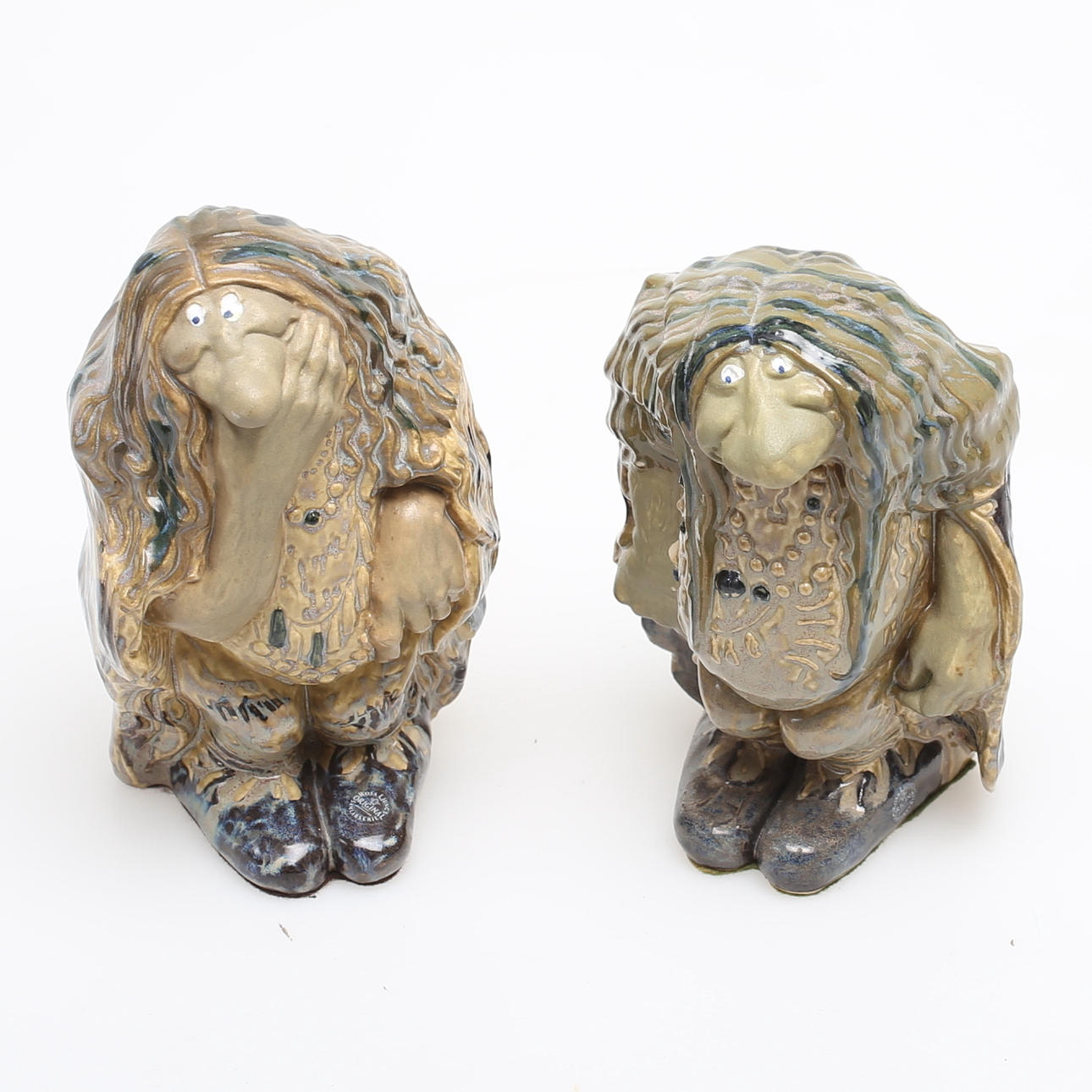 TROLL, "John Bauer" Rosa Ljung två st.