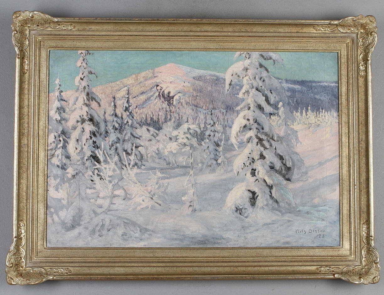 NILS OLSSON. Vinterlandskap, olja på duk, signerad och daterad -28.