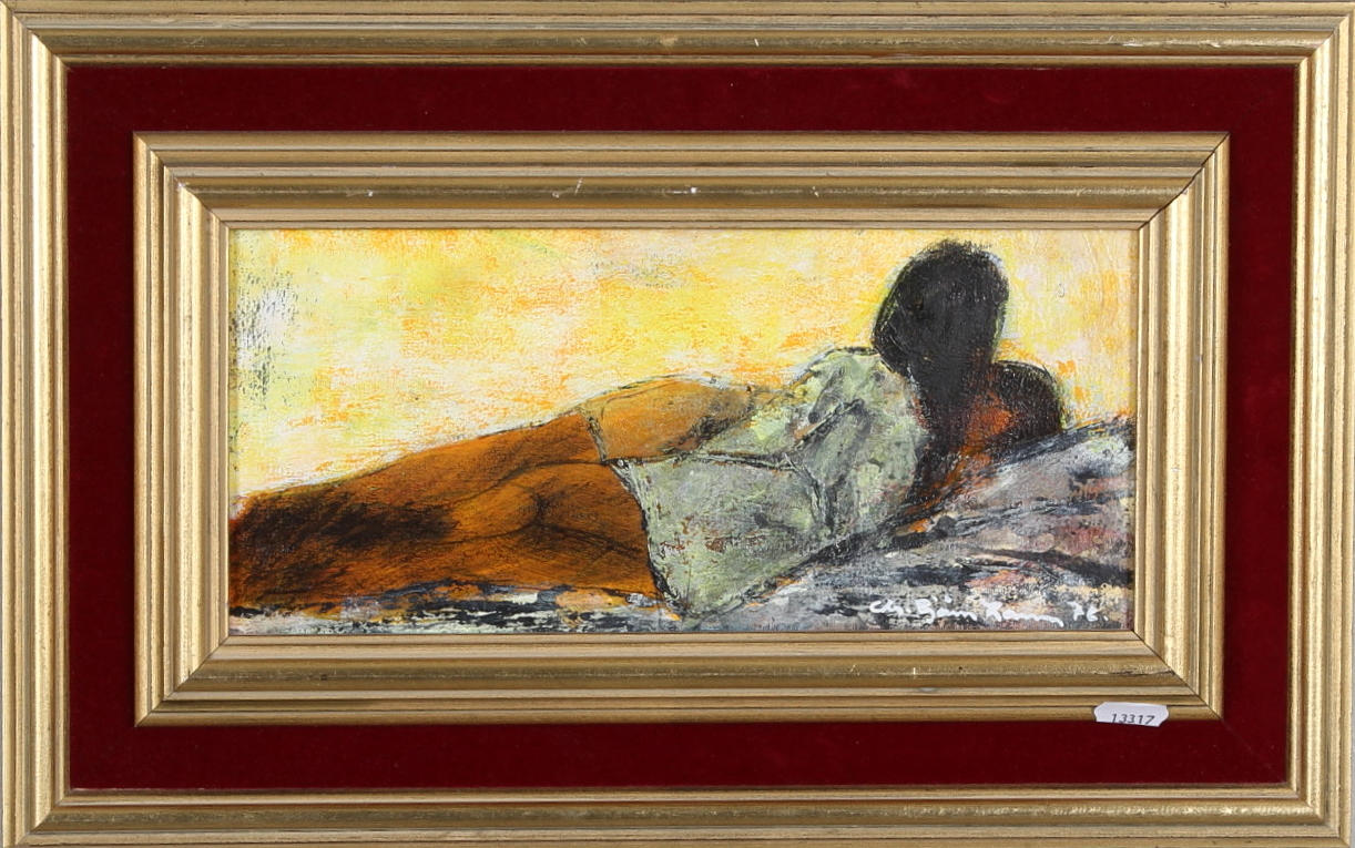 CHRISTIAN BJÖRN LARSEN. olja på pannå, signerad.