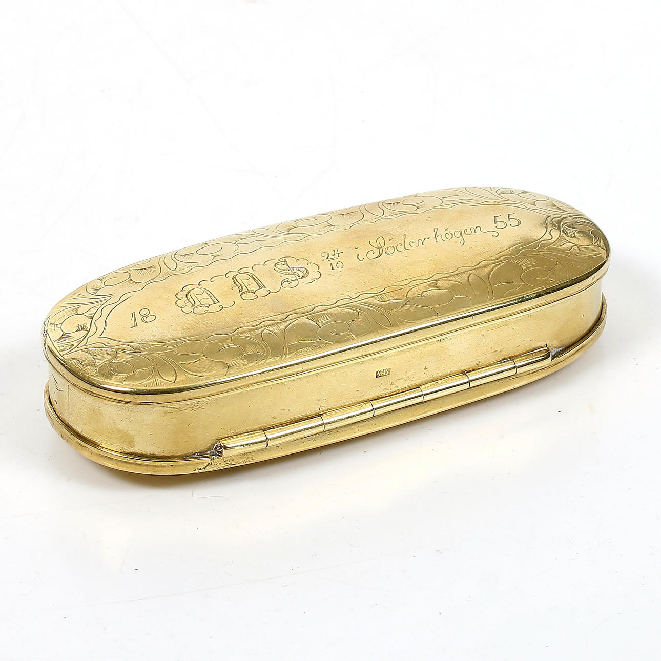 TOBACCO BOX, brass.