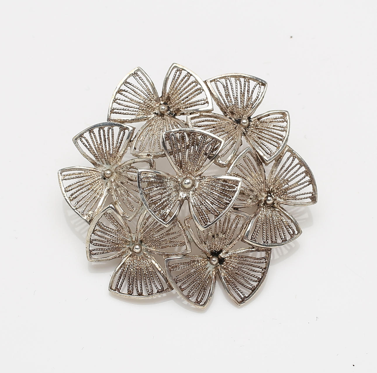 BROSCH, silver, filigranarbete, 1900-tal.