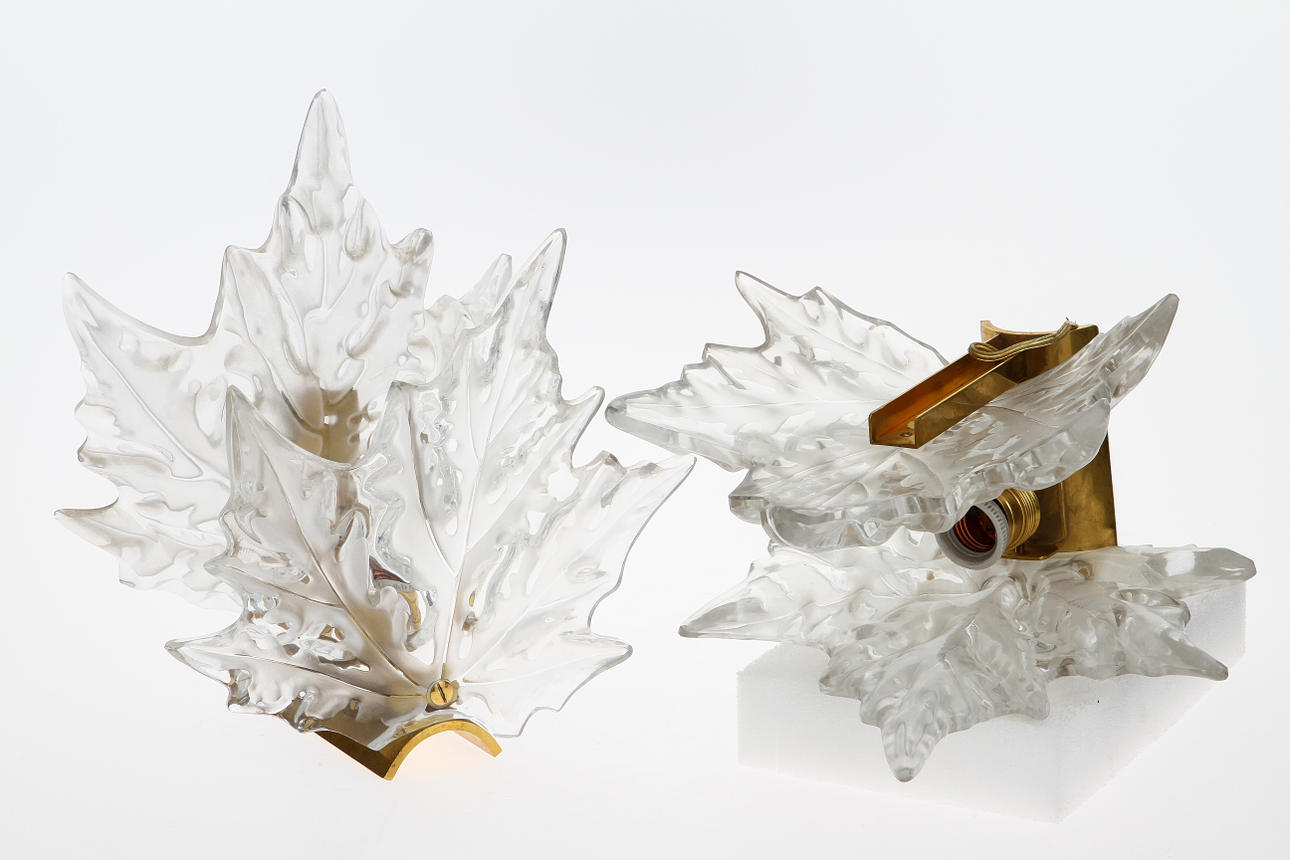 VÄGGBELYSNING, 2 st, "Champs Elysées", Lalique France.