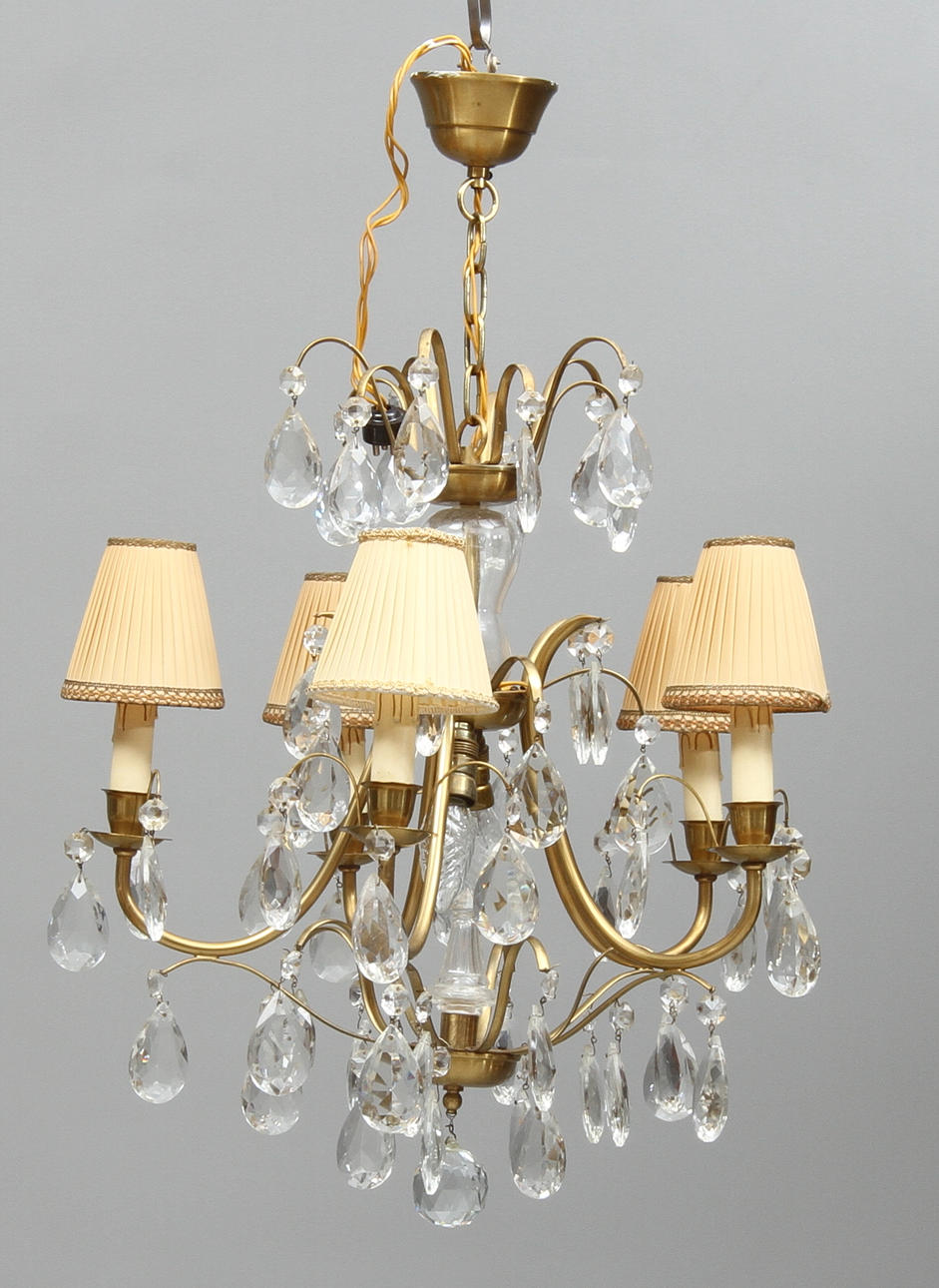 LJUSKRONA, 5 ljusarmar, rokokostil, 1900-tal.