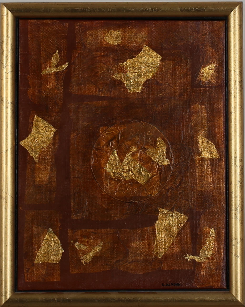 EVA ACKING. Komposition. Olja på duk. Signerad E Acking.