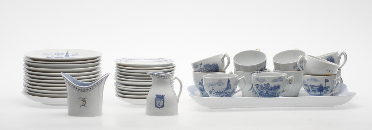 KAFFESERVIS, 40 delar, Linköpingsmotiv.