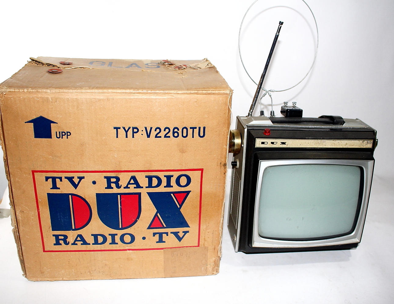 TV, Dux, in original box 12 and 220 volts.