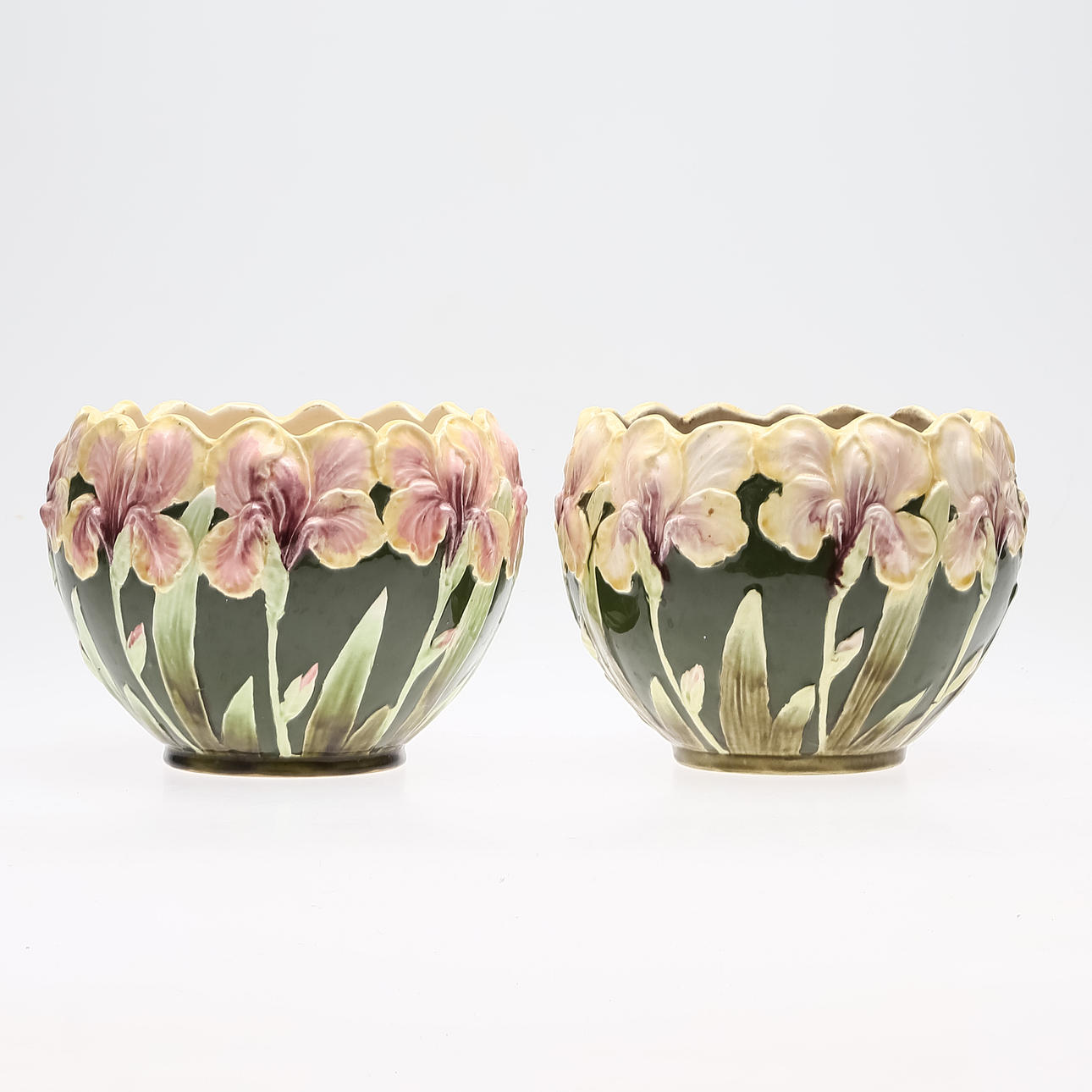 YTTERFODER, 2 st, flintgods, jugendstil, 1900-tal.