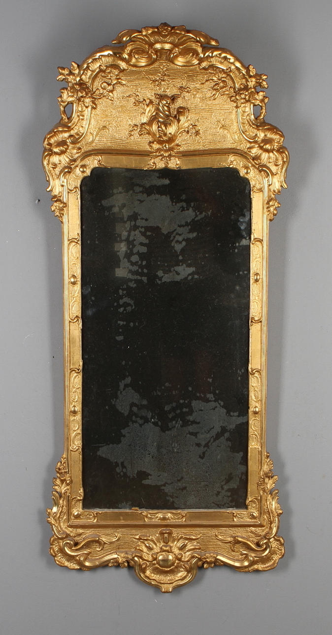 SPEGEL, rokoko, 1700-tal, Stockholms hallstämpel.