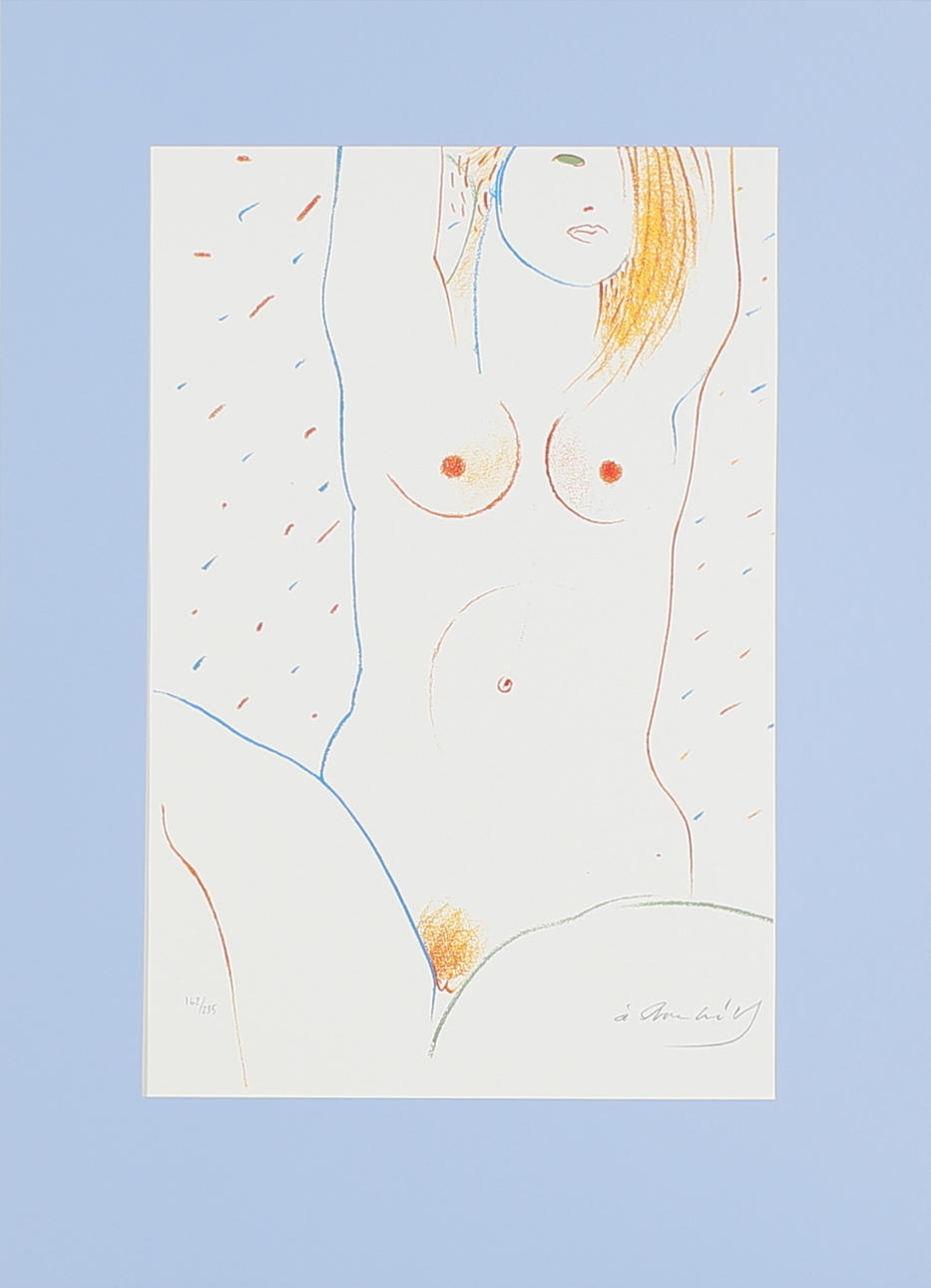 ÅKE ARENHILL. Croquis. Färglitografi. Signerad. 162/235.