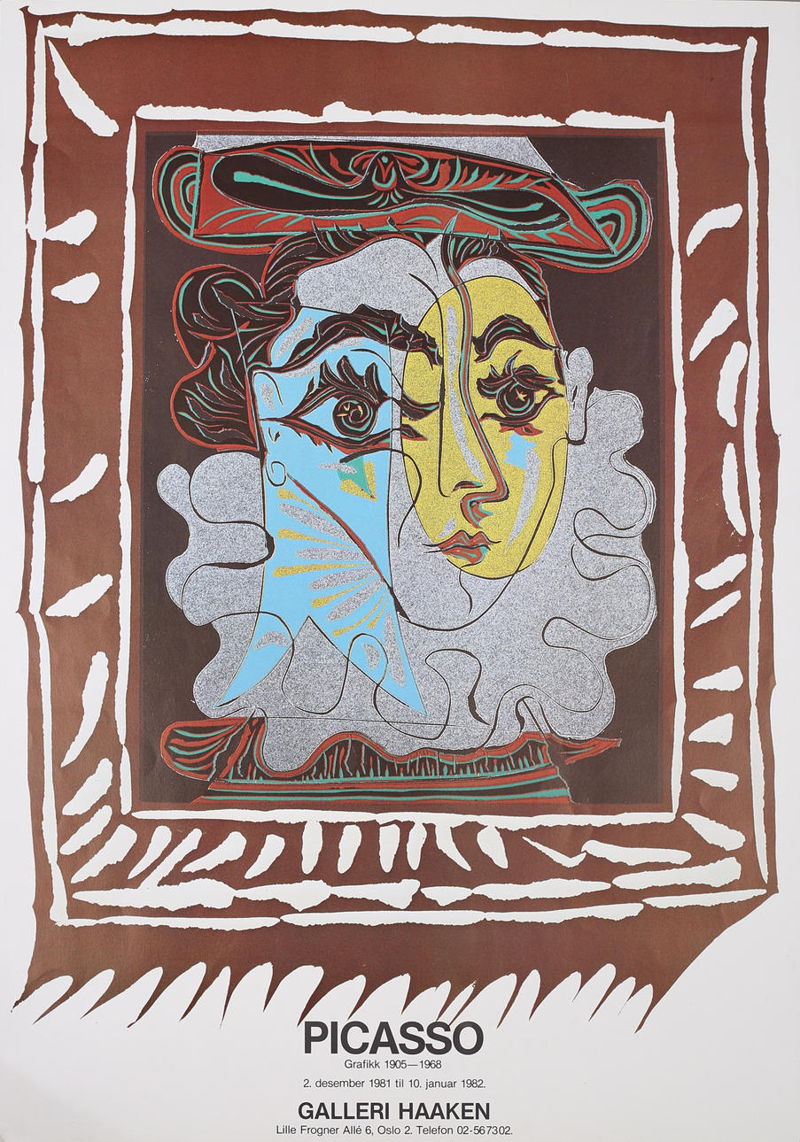 AFFISCH, offsettryck, Picasso, grafikk, Oslo,1982, osignerad.