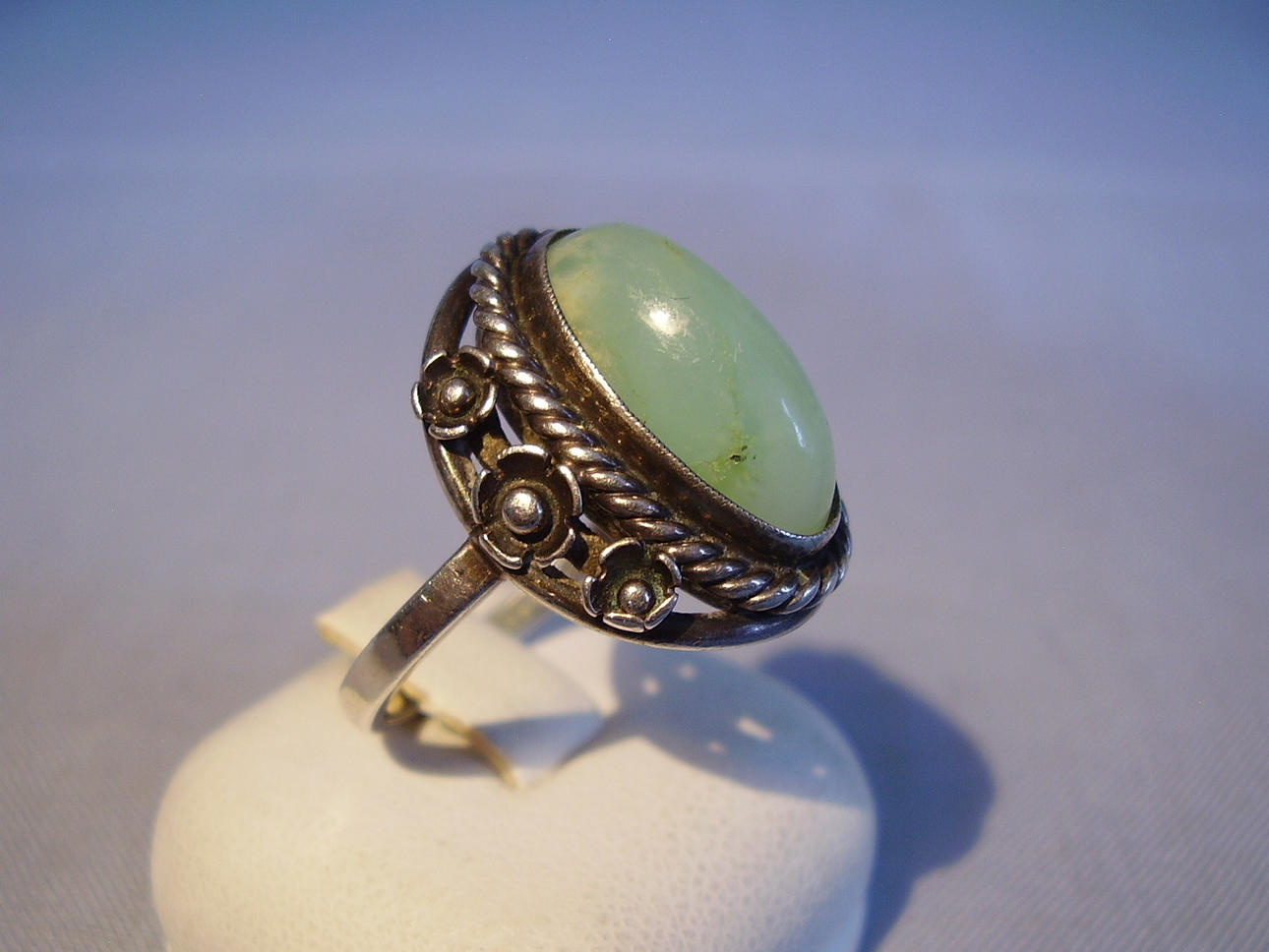 CHRYSOPRAS RING SILBER 800 ANTIK.