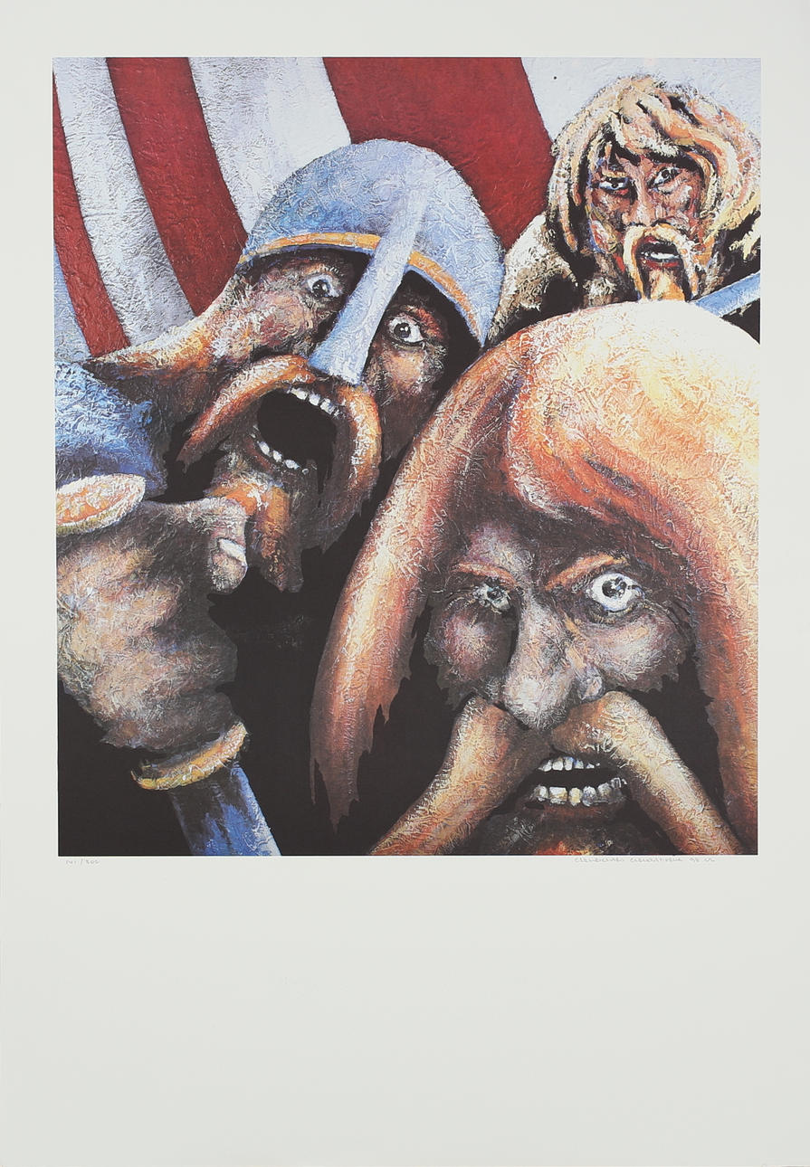 CARL-RICHARD CARLENSTIERNA. Vikingahövding. Färgserigrafi. Signerrad och daterad -98. 141/300.