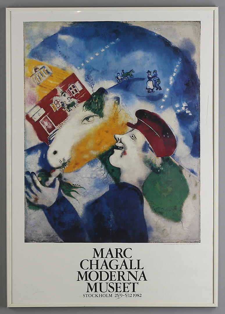 MARC CHAGALL. efter, utställningsaffisch, Moderna museet, 1982.