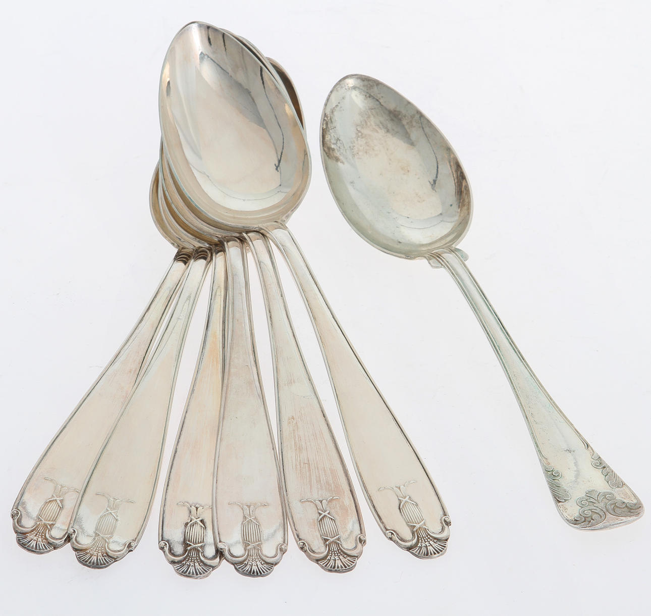 SILVER, 7 delar, GAB, ca 460 gram.