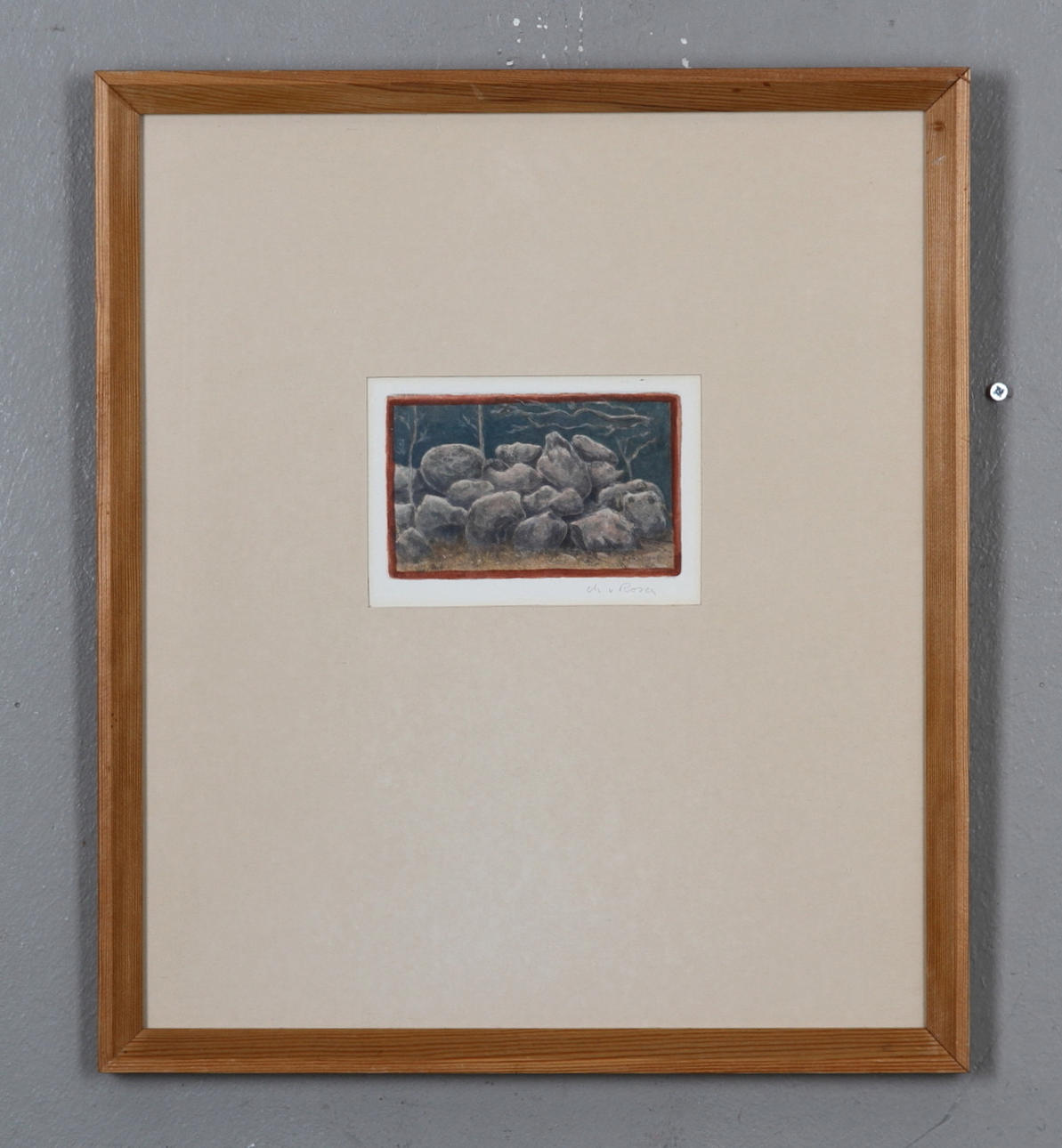 CHRISTER VON ROSEN. Stenröse. Kolorerad etsning. Signerad.