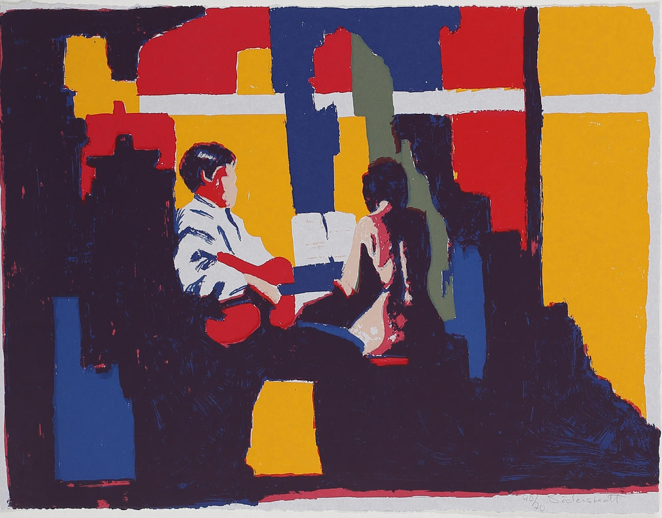 BJÖRN SÖDERSTEDT. Musiker. Färgserigrafi. Signerad. 40/70.