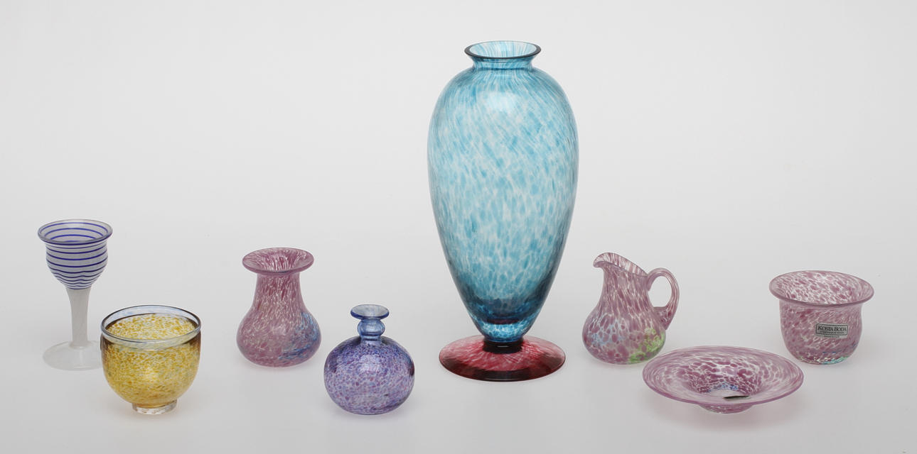 MINIATYRER, 6 st, VAS, glas, Kosta Boda.