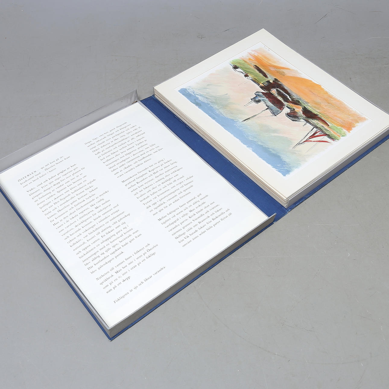 HUGO ZUHR. "Österlen", folder with 10 color lithographs, signed and numbered 28/450.