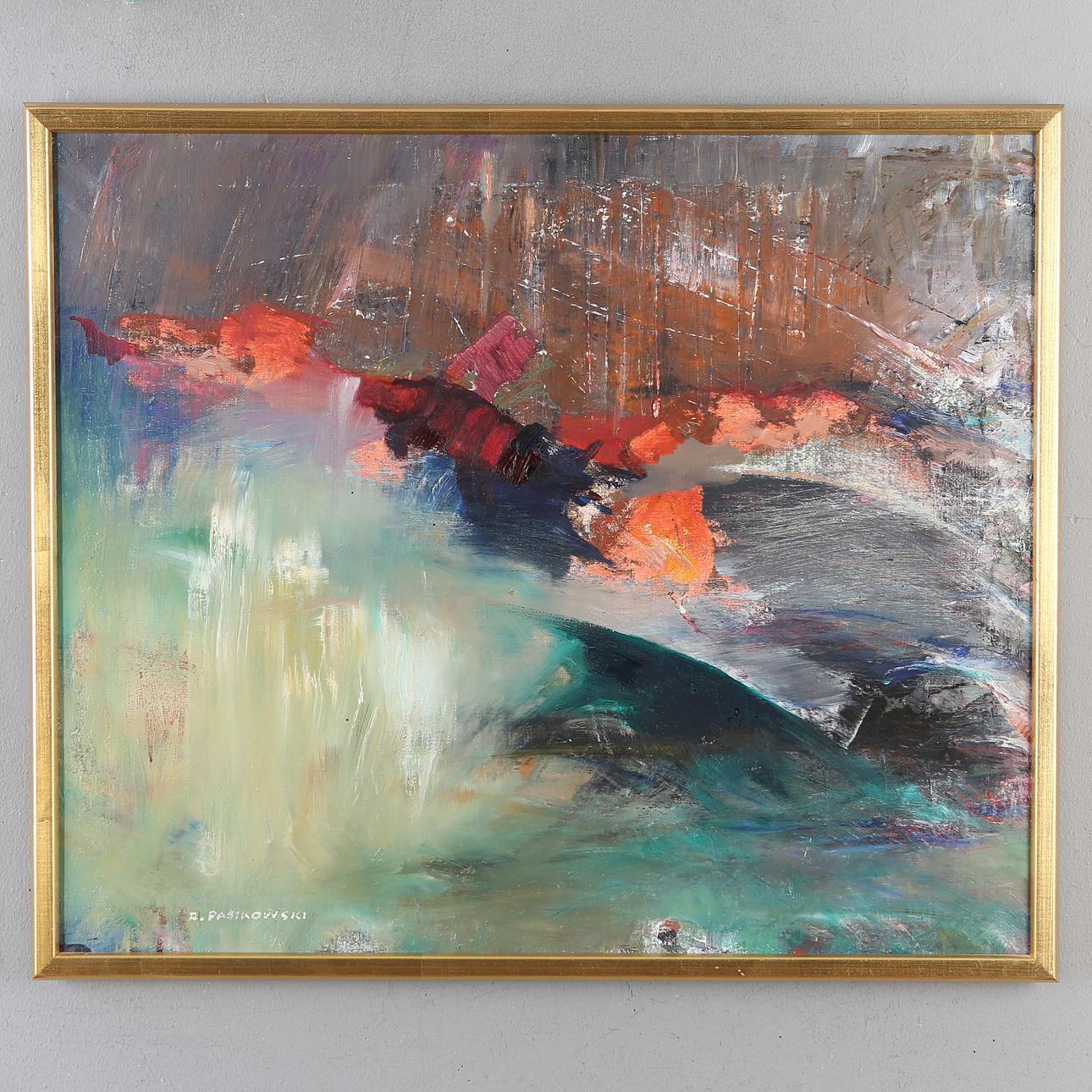 RYSZARD PASIKOWSKI. Composition, oil on canvas, signed.