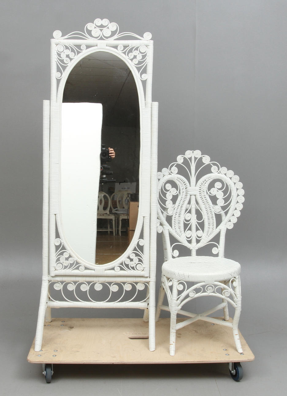 GOLVSPEGEL, STOL, PALL, rotting, 1900-tal.