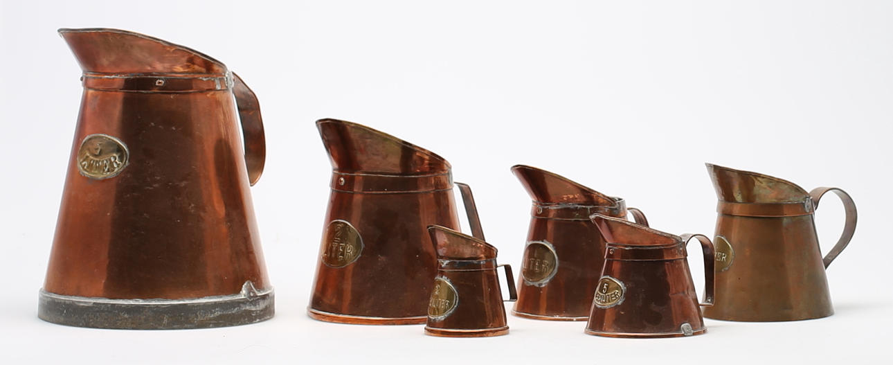 MÅTT, 6 st, koppar, 1800/1900-tal.